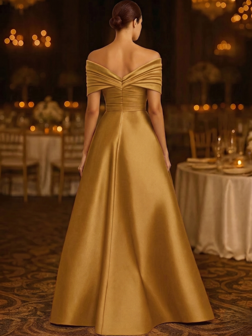 Mermaid / Trumpet Evening Gown Elegant Formal Dress Floor Length Sleeveless Off The Shoulder Sequined with Overskirt