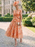 A-Line/Princess Mother Of The Bride Dresses 3/4 Sleeves V Neck Tea Length Sky Blue With Floral Patch
