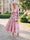 A-Line/Princess Mother Of The Bride Dresses 3/4 Sleeves V Neck Tea Length Sky Blue With Floral Patch