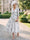 A-Line/Princess Mother Of The Bride Dresses 3/4 Sleeves V Neck Tea Length Sky Blue With Floral Patch