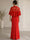 Mermaid/Trumpet Evening Dresses Elegant Floor-Length High Neck With Floral Applique Cape Short Sleeve