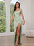 A-Line/Princess Simple Prom Dress Square Neck Sleeveless Floor-Length Formal Dresses with Organza Drawstring