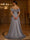 Sequin Mermaid/Trumpet Evening Gown Elegant Formal Dress Formal Wedding Floor Length Sleeveless Off the Shoulder Sequined Silver