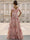 A-Line/Princess Floral Evening Dress Short Sleeves Floor-Length V Neck Ruched Satin Bodice Mother of the Bride & Groom Dresses