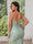 Trumpet/Mermaid Green Sequins Prom Dress Basque Waist Sweetheart Sleeveless Floor-length Corset Dress With Side Split&Tulle