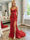 Trumpet/Mermaid Prom Dress Spaghetti Straps V-Neck Sleeveless Floor-length Long Formal Dresses with Split Side Sequin