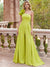Sheath/Column Chiffon Jumpsuits Elegant Dress Evening Floor Length Sleeveless One Shoulder Ruffle with Overskirts