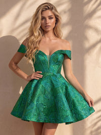 A-Line/Princess Homecoming Dresses Strapless Sleeveless Short/Mini Off-the-shoulder Sweetheart Neckline