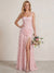 A-Line/Princess Bridesmaid Dresses Ruched Chiffon Spaghetti Straps Floor-Length Formal Dress Wedding Guest Side Split