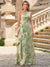 A Line Mother Of The Bride Dresses Elegant Jacquard Floral Dress Evening Floor Length Sleeveless One Shoulder Ruffle