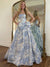 A-Line/Princess Floral Prom Dresses Sweetheart Corset Strapless Floor-Length Jacquard Elegant Dresses With Corset