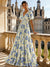 A Line/Princesses Evening Dresses Ruched Floral Chiffon Lantern Sleeves Floor-Length Pleated Formal Dress Wedding Guest Dresses