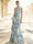 Sheath/Column Evening Gown Elegant Jacquard Floral Dress Prom Floor Length Sleeveless One Shoulder Ruffle with Slid Split Green Wedding Guest Dress