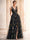 A-Line/Princess Evening Dresses Floral V Neck Sleeveless Tulle Formal Floor Length Dresses with Floral Emboridary Pocket