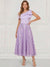 A-Line/Princess Elegant Cocktail Dress Sequined One Shoulder Tea-Length Dress Formal Wedding Guest With Shoulder Bow