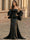 Sheath/Column Elegant Evening Dresses Satin Corset Off The Shoulder Floor-Length Formal Dress With Big Back Bowknot