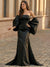 Sheath/Column Elegant Evening Dresses Satin Corset Off The Shoulder Floor-Length Formal Dress With Big Back Bowknot