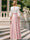 A-Line Mother of the Bridge Dresses Satin Wedding Guest Floor Length Three-quarter Sleeves V Neck With Sash ColorBlock