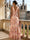 A-Line/Princesses Elegant Evening Floral Formal Dress Floor Length Sleeveless V Neck Evening Dress