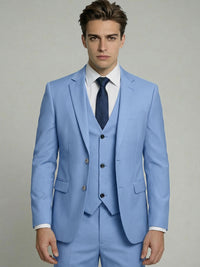 Men's Formal Three-Piece Suit Tailored Fit with Matching Vest Single-Breasted Notched Lapel Formal Tuxedo Formal Wedding Suits&Weeding Guest Suits