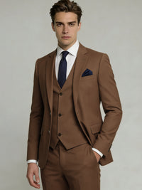 Men's Formal Three-Piece Suit Tailored Fit with Matching Vest Single-Breasted Notched Lapel Formal Tuxedo Formal Wedding Suits&Weeding Guest Suits