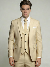 Men's Formal Three-Piece Suit Tailored Fit with Matching Vest Single-Breasted Notched Lapel Formal Tuxedo Formal Wedding Suits&Weeding Guest Suits