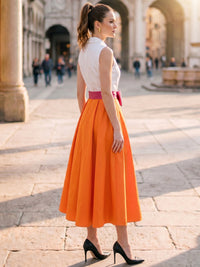A-Line Cocktail Dress Tea Length Sleevelss V Neck With Bowknot Elegant Cocktail Dress