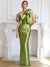 Sheath/Column Elegant Evening Dresses Satin One Shoulder Floor-Length Formal Dress With Shoulder Bow