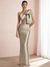 Sheath/Column Elegant Evening Dresses Satin One Shoulder Floor-Length Formal Dress With Shoulder Bow