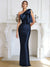 Sheath/Column Elegant Evening Dresses Satin One Shoulder Floor-Length Formal Dress With Shoulder Bow