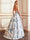 A-Line Cocktail Dress Asymmetrical Floor Length Floral Formal Dress Sleeveless Boat Neck Elegant Cocktail Dress