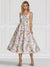 A-Line/Princess Elegant Cocktail Dress Square Neck Tea-Length Floral Embroiery Dress Formal Wedding Guest