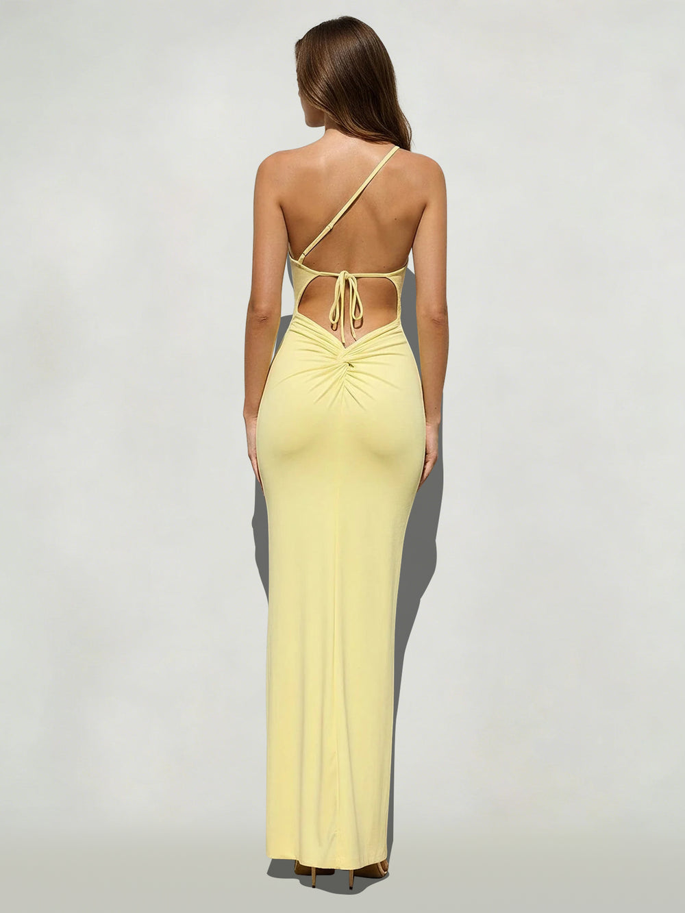 Sheath/Column Elegant Wedding Guest Dress One-Shoulder Sleeveless Floor-Length Wedding Guest Dresses with Side Split