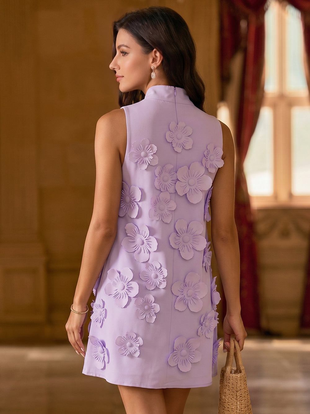 Sheath/Column Homecoming Dresses Elegant Short/Mini  Sleeveless With Floral Applique For Cocktail & Wedding Guest