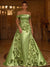 A-Line Evening Dresses Floral Satin Floor-Length Off The Shoulder Elegant Formal Evening Gown With Overskirt Back Lace Up