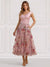 A-Line/Princess Floral Cocktail Dresse Off The Shoulder Sleeveless Formal Ankle Length Dresses With Pocket