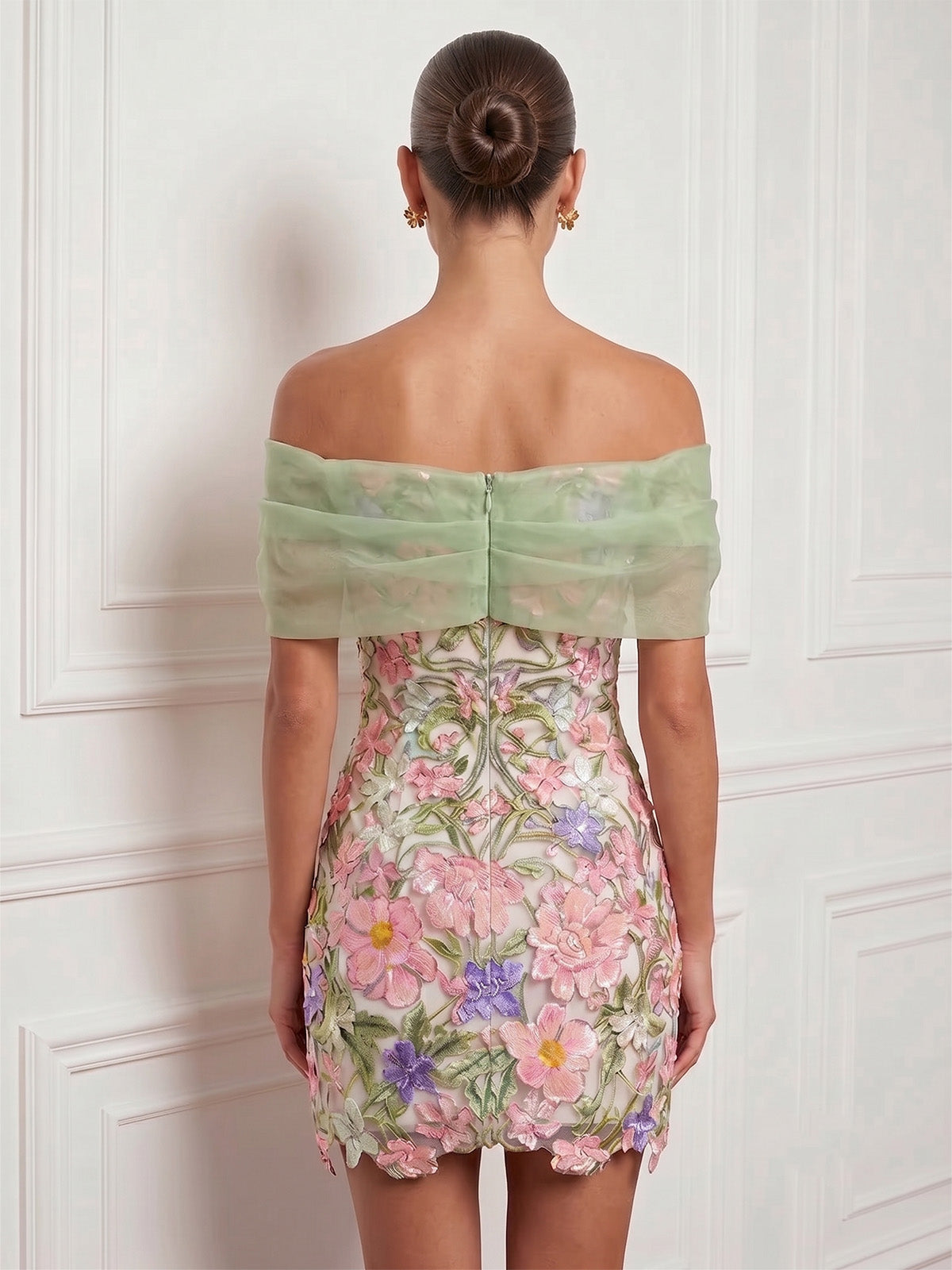 Sheath/Column Homecoming Dresses Floral Jacquard Draped Off-The-Shoulder Sleeveless Short Zipper Party Dresses