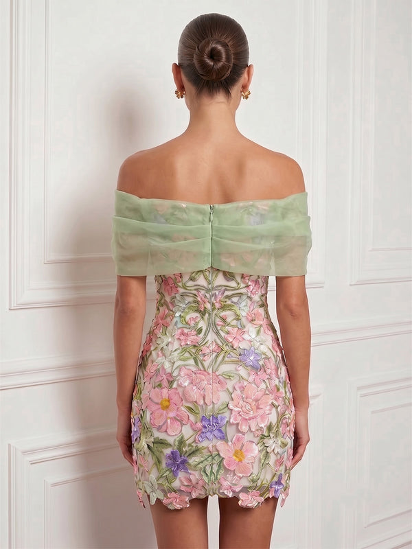 Sheath/Column Homecoming Dresses Floral Jacquard Draped Off-The-Shoulder Sleeveless Short Zipper Party Dresses