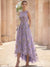 A-Line/Princess  Floral Cocktail Dresses Sleeveless Tulle Formal Ankle Length Dresses Pocket with Floral Emboridary Pocket