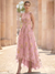 A-Line/Princess  Floral Cocktail Dresses Sleeveless Tulle Formal Ankle Length Dresses Pocket with Floral Emboridary Pocket