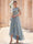 A-Line/Princess Floral Cocktail Dresses Short Sleeves Tulle Formal Ankle Length Dresses Pocket with Floral Emboridary Pocket