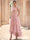 A-Line/Princess Floral Cocktail Dresses Short Sleeves Tulle Formal Ankle Length Dresses Pocket with Floral Emboridary Pocket