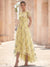 A-Line/Princess Floral Cocktail Dresses Short Sleeves Tulle Formal Ankle Length Dresses Pocket with Floral Emboridary Pocket