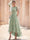 A-Line/Princess Floral Cocktail Dresses Short Sleeves Tulle Formal Ankle Length Dresses Pocket with Floral Emboridary Pocket