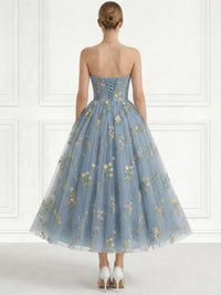 A Line Cocktail Dress Detachable With Shawl Ankle Length Elegant Dresses Formal Wedding Long Sleeve Off Shoulder Floral Embroiery Dress