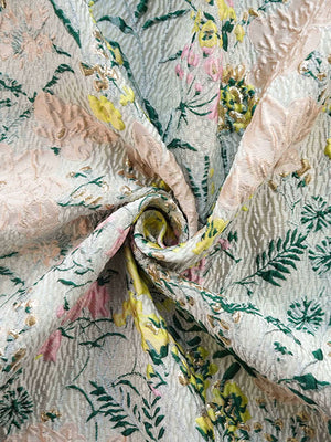 A-Line Evening Gown Elegant Jacquard Floral Dress Prom Floor Length Sleeveless V Neck with Slit Pocket Sage Wedding Guest Dress