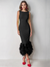 Mermaid Cocktail Party Dress Boat Neck Sleeveless Ankle Length Feather Dress Formal Dress