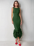 Mermaid Cocktail Party Dress Boat Neck Sleeveless Ankle Length Feather Dress Formal Dress
