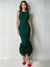 Mermaid Cocktail Party Dress Boat Neck Sleeveless Ankle Length Feather Dress Formal Dress