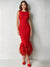 Mermaid Cocktail Party Dress Boat Neck Sleeveless Ankle Length Feather Dress Formal Dress